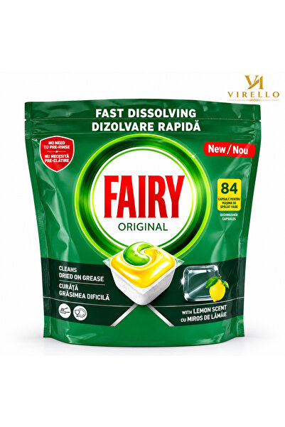 Fairy Original All in One Lemon – Capsule pentru Mașina de Spălat Vase, 84 Bu...