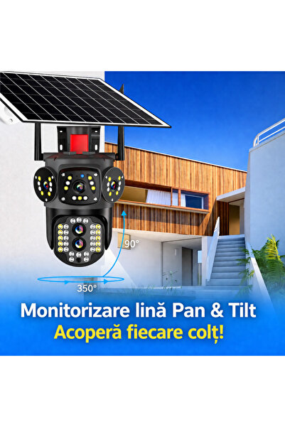 MODALITE Cameră de supraveghere cu panou solar, 4G, V380 Pro, IP66