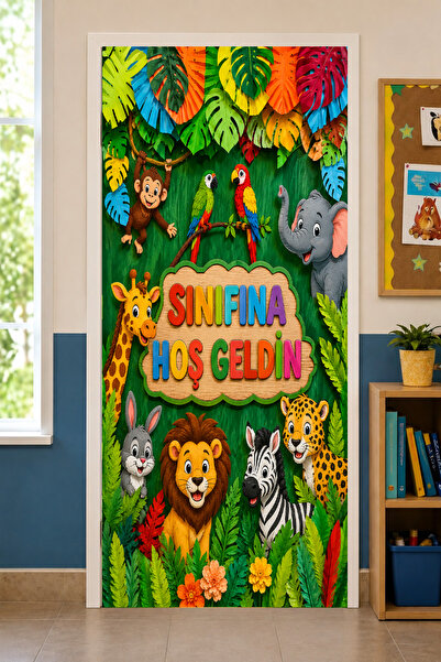 PROMISEBACKDROP2 190x75cm Decor de ușă elastic pentru săli de clasă, Bine ați...