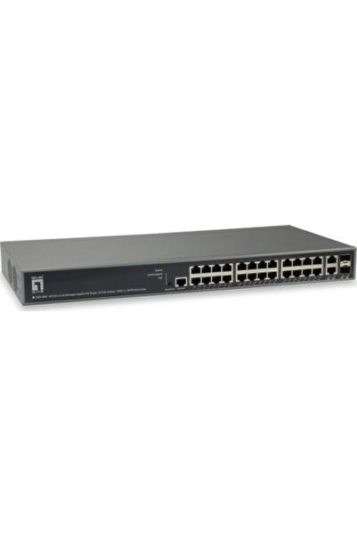 LEVEL ONE Διακόπτης Rackmount 24 θυρών PoE GEP-2682 10/100/1000 Mbps και 2 θυ...