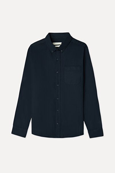 Mudo Men's Navy Blue Regular Fit Long Sleeve Shirt