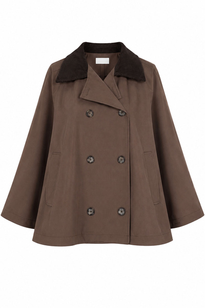 Özge Özgenç Velvet Collar Poncho