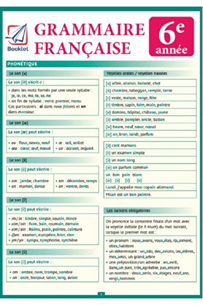 Booklet Pliant Grammaire Francaise 6e annee - Gina Belabed, Claudia Dobre, Di...