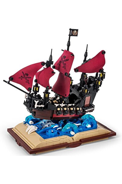 Ominii Queen Anne's Revenge Ship Grimoire Book Building Blocks Toy Set,Gift f...