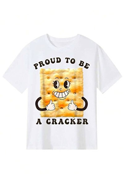 k222 تي شيرت بطبعة "Proud To Be A Cracker" مضحك بتصميم وجبات خفيفة، للرجال وا...