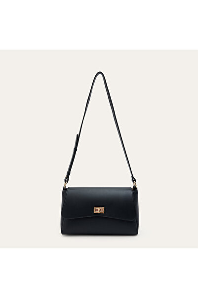 Mudo Women's Black Buckle Shoulder Bag