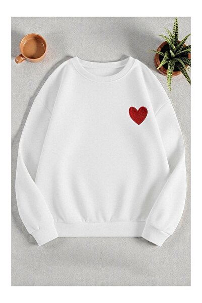 DAXİS Sportwear Company Heart-Detail Cycling Collar Sweatshirt