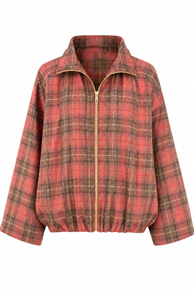Özge Özgenç Plaid Bomber Jacket