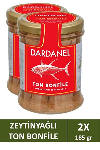 Dardanel Zeytinyağlı Fileto Ton Balığı Cam Kavanoz 185 gr x 2 Adet