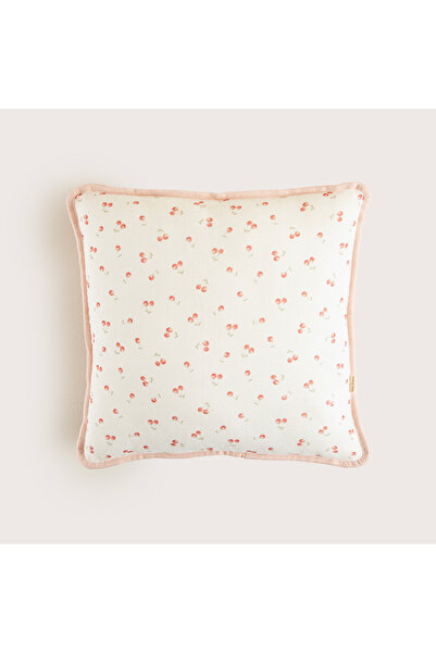 Chakra Pernă decorativă cu imprimeu Cherry Boom, vanilie/roz