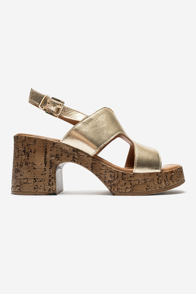 ERNİLA Genuine Leather Thick-Heeled Women's Sandals