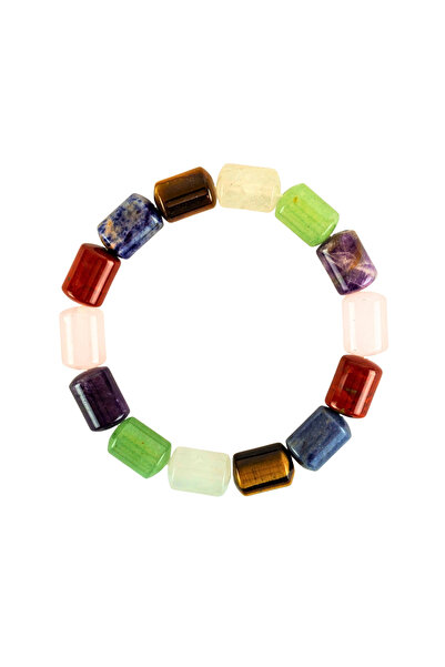 Zeynep Büyükbay Chakra Natural Stone Bracelet (10mm Pipe Cut)
