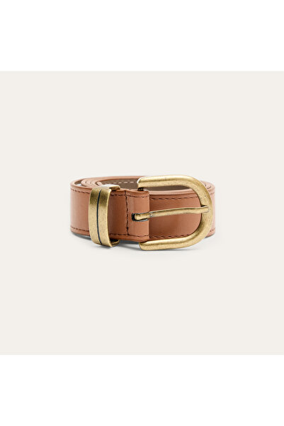 Mudo Women's Tan Color Antique Buckle Belt
