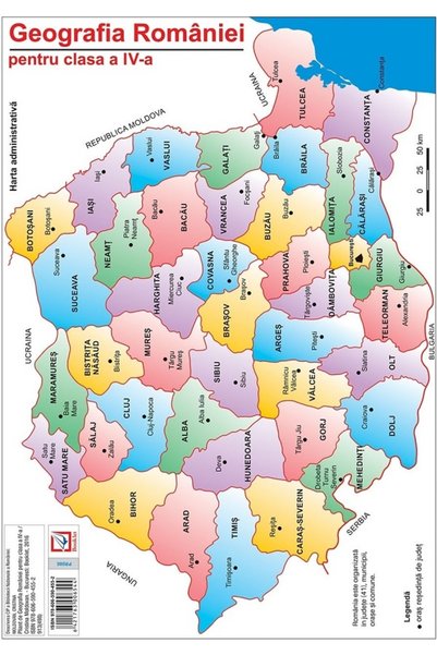 Booklet Harta geografia Romaniei - Clasa 4 - Cristina Moldovan