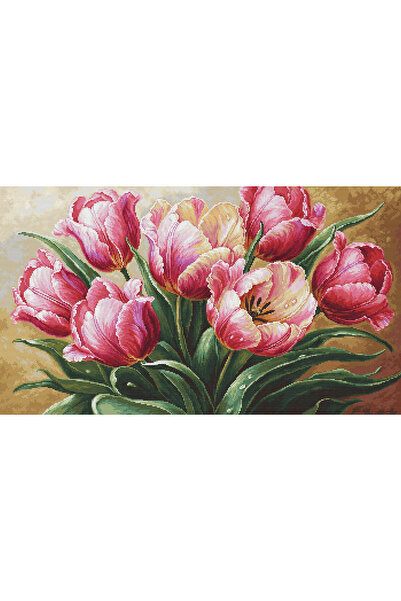 OEM Luca-S GOLD Kit de broderie în cruciulițe - G 718 Lalele Elegante