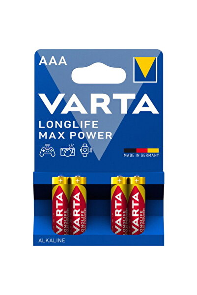 Varta Longlife Max Power 4703 Battery, AAA / LR3, Set of 4 pieces