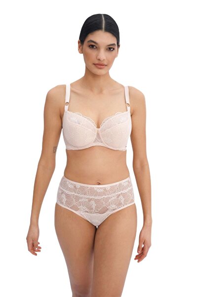 ALLES Posh Routine Sutien din dantelă cu armătură, semi-șiclat, bej PU, 70G