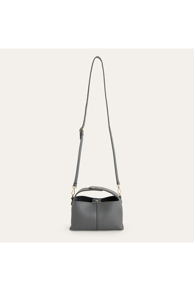 Mudo Women's Gray Leather Look Shoulder Bag