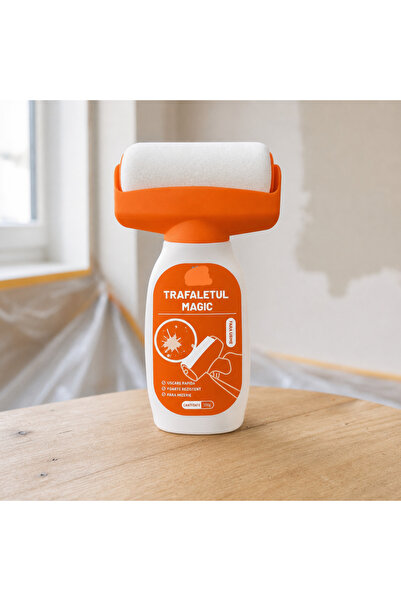 MODALITE Trafalet 2-în-1 cu 500 g de vopsea lavabilă albă, rolă detașabilă și...