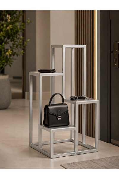 FERR CONCEPT Modern Çok Katlı Metal Dekoratif Stand, Çok Amaçlı Saksılık ve A...