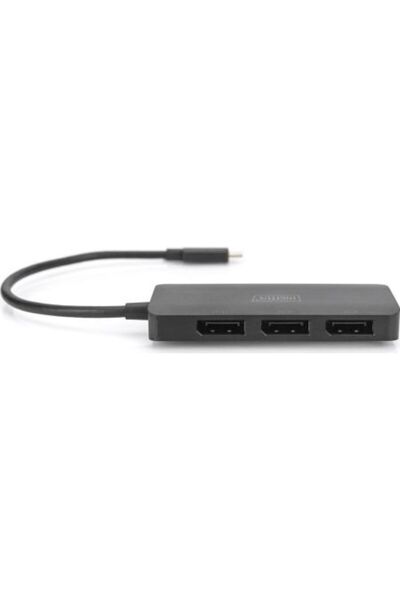 Digitus DS-45334 Διανομέας βίντεο MST 3 θυρών USB-C σε 3x DisplayPort Μαύρο