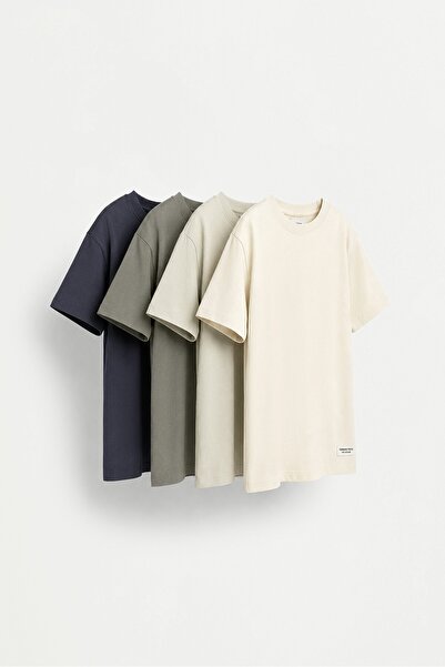 LEFTIES 4'lü düz t-shirt paketi