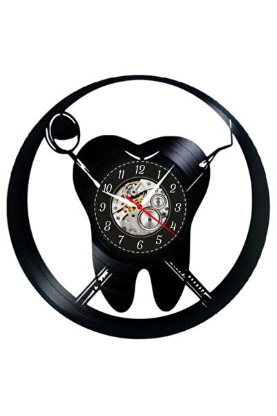 OEM Decorative Wall Clock Made from Vinyl Record, Dentistry Molar Tooth Instr...