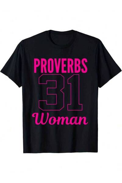 25W Men'S Proverbs 31 Bible Verse T-Shirt Black With Pink Scripture Christian...