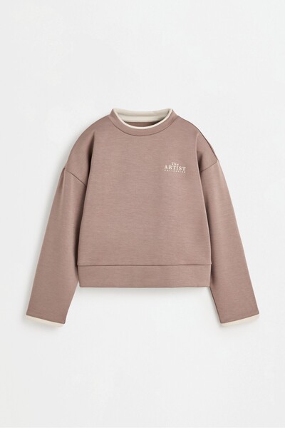 LEFTIES Yazılı crop sweatshirt