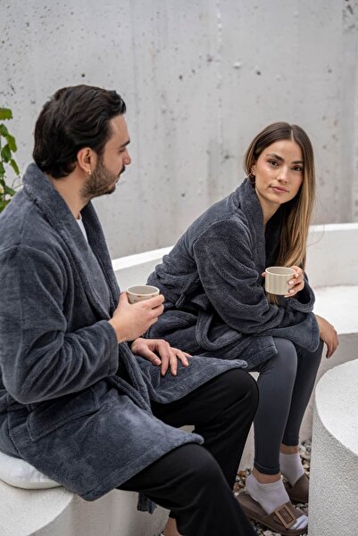 FEELAMORE Wellsoft Peluş Şal Yaka Unisex Sabahlık