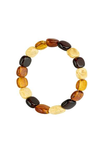 Zeynep Büyükbay Amber Natural Stone Bracelet (Rectangular Cut)