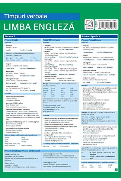 Booklet Limba engleza: Timpuri verbale