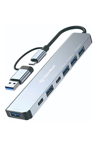 Techsuit Hub USB, Type-C to USB 3.0, 4x USB 2.0, 2x Type-C H6
