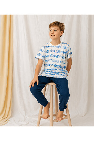 %100 Pamuk Erkek Çocuk Pijama Takımı