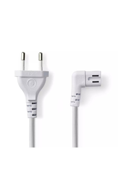 Nedis Euro plug power cable – 2 Pin IEC-320-C7 angled 3m white