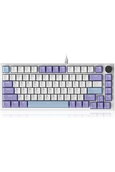 Ajazz Tastatura mecanica cu fir AK820, iluminare de fundal RGB, compatibila c...