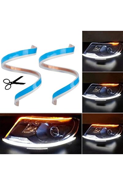 Generic Set de 2 benzi LED de 45 cm secvențiale pentru faruri