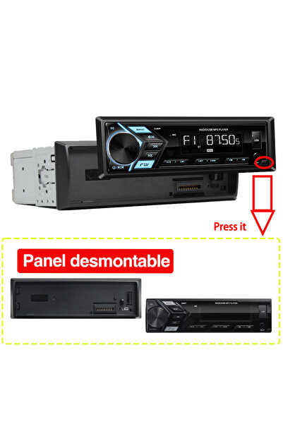 choice2 مشغل MP3 للسيارة قابل للفصل مع لوحة قابلة للإزالة، راديو FM بمنفذ USB...