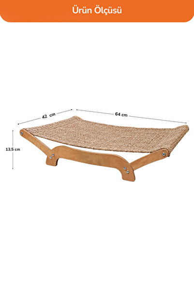 GOBYPET Kediler İçin Tırmalanabilir Sisal Halı Özellikli Konforlu Kedi Yatağı 6075