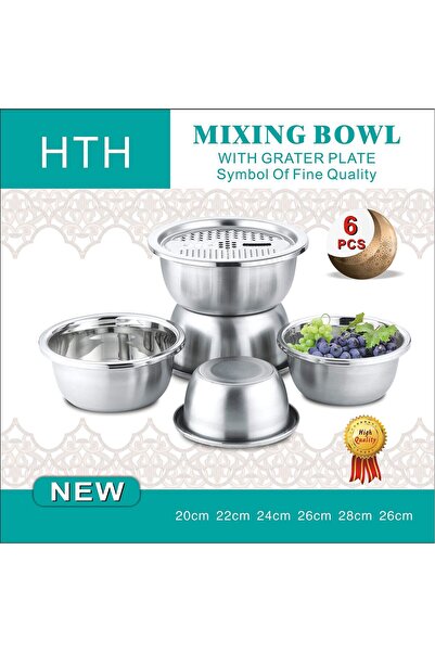 HTH Stainless steel with Grater tray Kitchen functional six-piece set