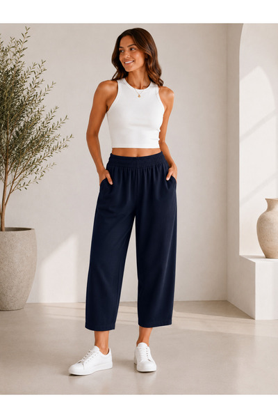 mixxtrend Women's Tencel Mom Fit Carrot Pants