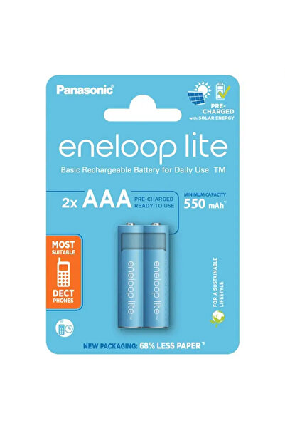PANASONIC Eneloop Ni-MH 2x AAA(R3) 550mA lite Power 2pcs BK-4LCCE/2BE Battery...
