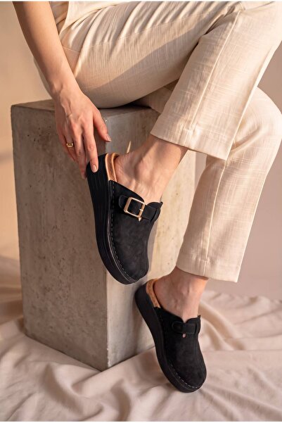 mustey Soft Leather, Closed Front, Nubuck Buckle Detail, Fully Stitched, Orth...