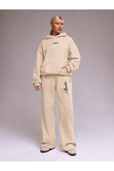 macklin Unisex Women's and Men's Design Text Printed Oversize 3 Thread Hooded...