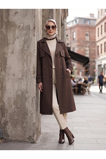 B.HE.Z Trench coat cu guler dublu, căptușit cu țesătură hidrofugă Bondik, mod...