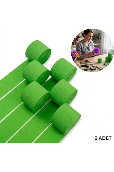 roco paper Grass Green Stripe Crepe Paper Roll, Flower Making, Craft Decorati...
