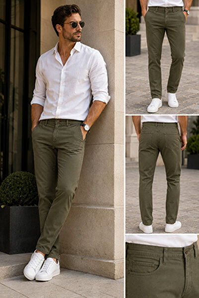 Goodthreads Men's Slim-Fit 5-Pocket Comfort Stretch Chino Pants – Olive W 28/...