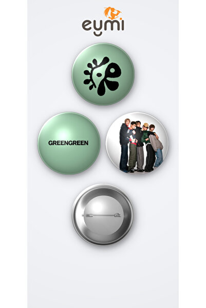 Eymi Design Cortis KPOP Grubu Green Green Albümü 3'lü Metal Rozet Seti 58mm İ...