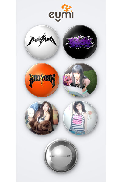 Eymi Design AESPA Rich Man Albüm ve Kiss N Tell Albüm 6'lı Metal Rozet Seti 5...