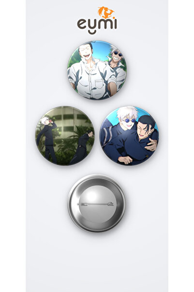 Eymi Design Jujutsu Kaisen Gojo Satoru ve Geto Suguru 3'lü Metal Rozet Seti 5...